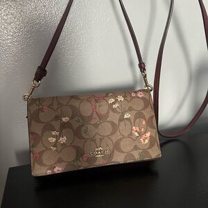 Coach Brown Floral Crossbody Bag